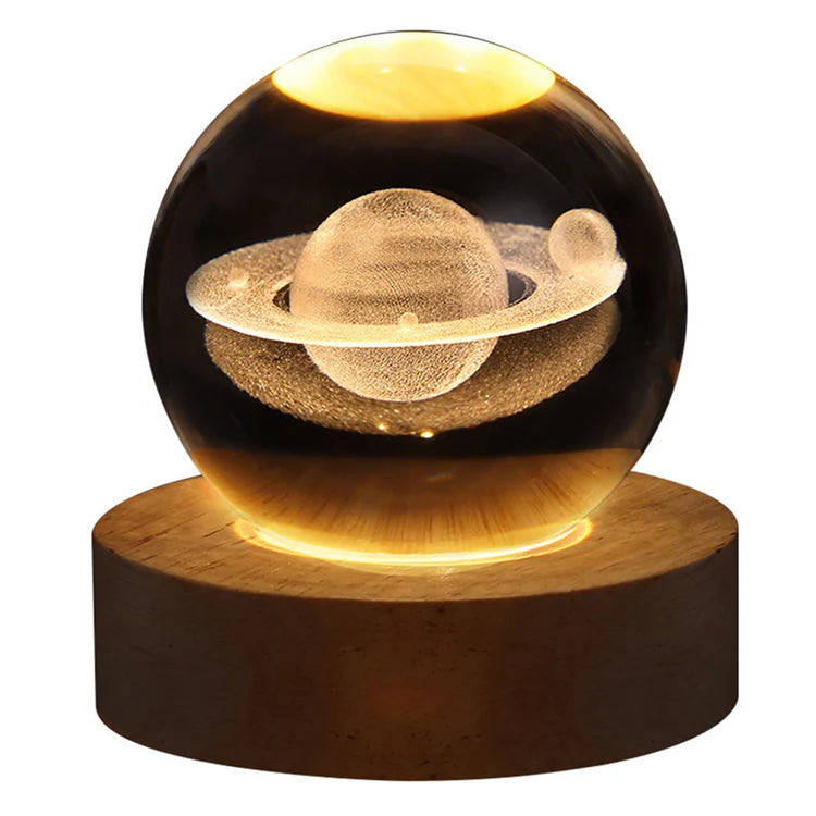 SweeGlow Saturn: USB Galaxy Crystal Lamp & 3D Saturn Orb